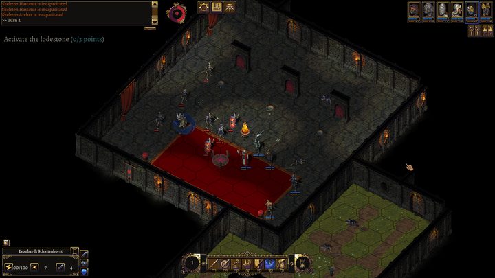 Skeletons swarming a crypt around a lodestone