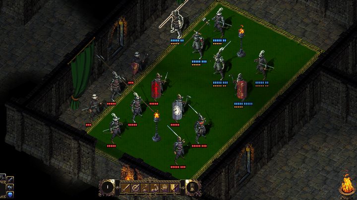 Knights in formation hunting an enemy commander on a green carpet