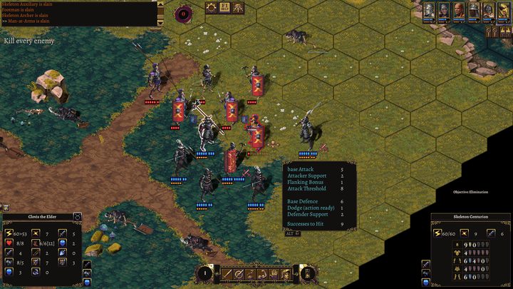 Combat odds tooltip in a fight against undead legionaries