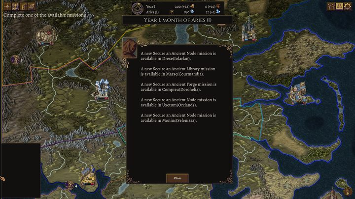 Mission feed on the strategic map at the start of the year